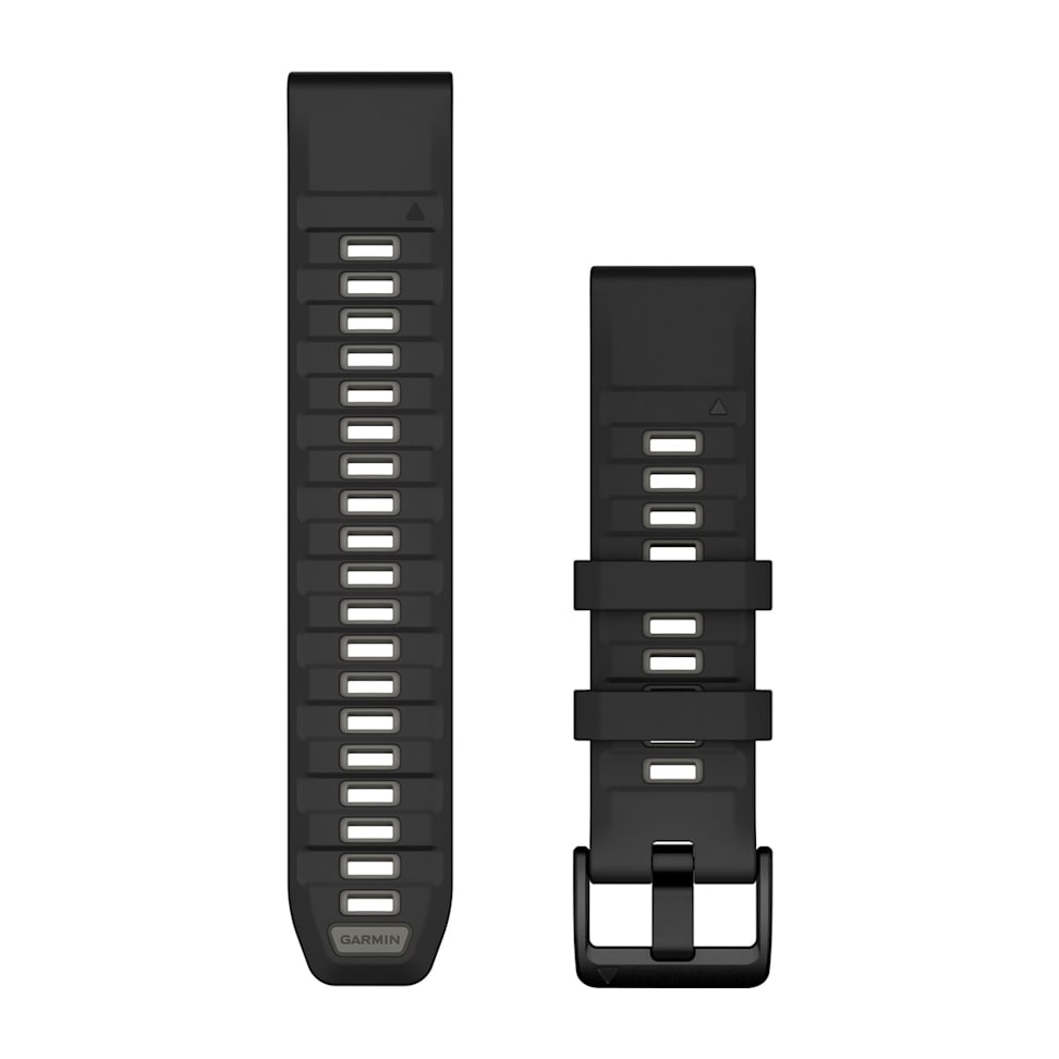 QuickFit® 22 Watch Bands, Black/Pebble Gray Silicone